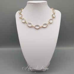 Collier Strass Ovales - Blanc