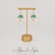 Boucles d'oreilles  Strass et Perles Gouttes - Vert
