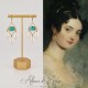 Boucles d'oreilles  Strass et Perles Gouttes - Vert