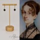 Boucles d'oreilles Agate Noire - Doré