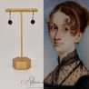 Boucles d'oreilles Agate Noire - Doré
