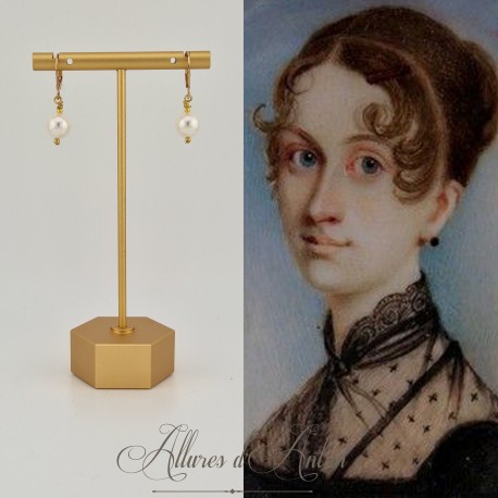 Boucles d'oreilles Perle - Doré