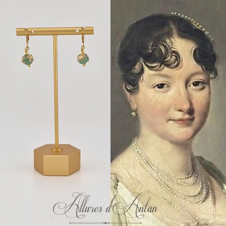 Boucles d'oreilles Aventurine - Doré