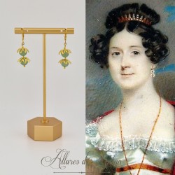 Boucles d'oreilles Aventurine - Doré