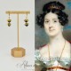 Boucles d'oreilles Agate Noire - Doré