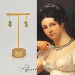 Boucles d'oreilles Aventurine - Doré