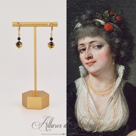 Boucles d'oreilles Agate - Doré