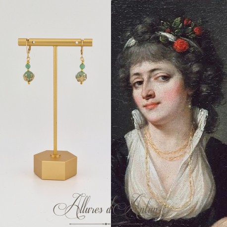 Boucles d'oreilles Aventurine - Doré