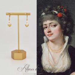 Boucles d'oreilles Perle - Doré