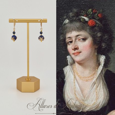 Boucles d'oreilles Lapis Lazuli - Doré