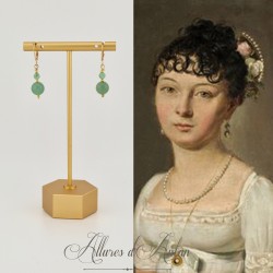 Boucles d'oreilles Aventurine - Doré