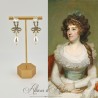 Boucles d'oreilles  Noeud Strass - Doré
