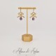 Boucles d'oreilles XVIIIe Noeud - strass VIOLET