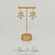 Boucles d'oreilles XVIIIe Noeud - strass MAUVE