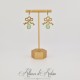 Boucles d'oreilles XVIIIe Noeud - strass VERT CLAIR