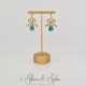 Boucles d'oreilles XVIIIe Noeud - strass VERT