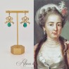 Boucles d'oreilles XVIIIe Noeud - strass VERT