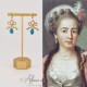 Boucles d'oreilles XVIIIe Noeud - strass BLEU