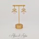 Boucles d'oreilles XVIIIe Noeud - strass ROSE