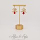 Boucles d'oreilles XVIIIe Noeud - strass ROUGE