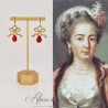 Boucles d'oreilles XVIIIe Noeud - strass ROUGE