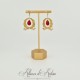 Boucles d'oreilles XVIIIe Noeud - Strass ROUGE