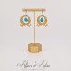 Boucles d'oreilles XVIIIe Noeud - Strass BLEU
