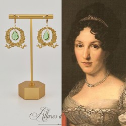 Boucles d'oreilles XVIIIe Noeud - Strass VERT CLAIR