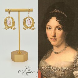 Boucles d'oreilles XVIIIe Noeud - Strass ROSE