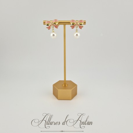 Boucles d'oreilles 1 perle-noeud