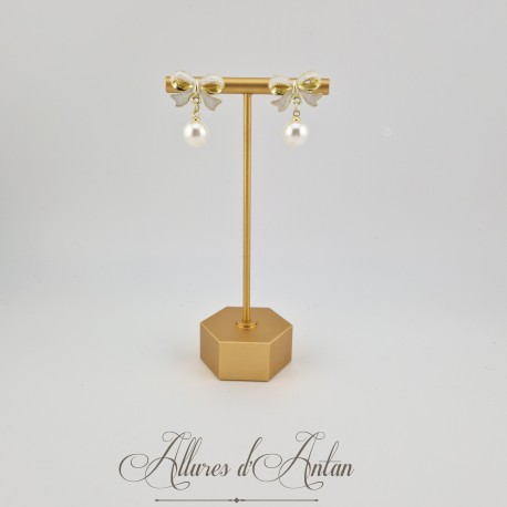 Boucles d'oreilles 1 perle-noeud