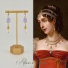Boucles d'oreilles  Strass et Perles - Mauve
