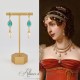 Boucles d'oreilles  Strass et Perles - Vert