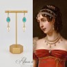 Boucles d'oreilles  Strass et Perles - Vert