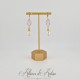 Boucles d'oreilles  Strass et Perles - Rose