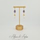 Boucles d'oreilles  Strass et Perles - Violet