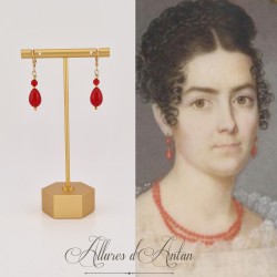 Boucles d'oreilles Corail goutte