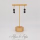 Boucles d'oreilles Agate Noire - Doré