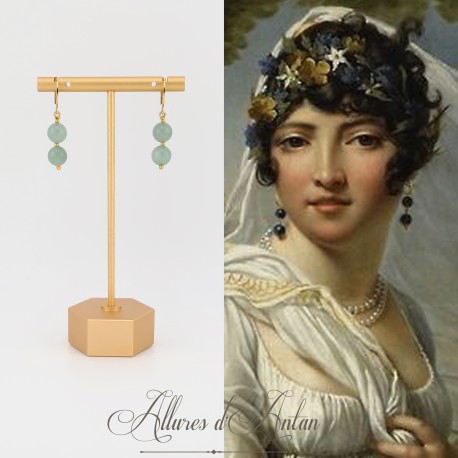 Boucles d'oreilles Aventurine - Doré