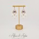 Boucles d'oreilles  Strass et Perles Gouttes - Violet