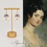 Boucles d'oreilles  Strass et Perles Gouttes - Violet