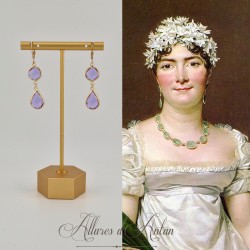 Boucles d'oreilles Strass - Mauve