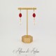 Boucles d'oreilles  Strass- Rouge