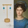 Boucles d'oreilles  Strass- Bleu
