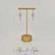 Boucles d'oreilles  Strass- Mauve