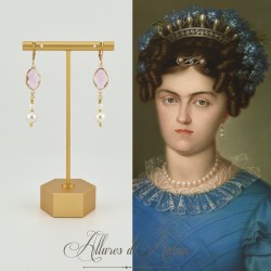 Boucles d'oreilles  Strass- Rose