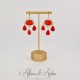 Boucles d'oreilles Strass - Rouge