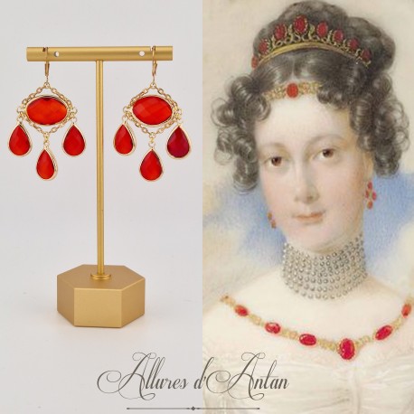 Boucles d'oreilles Strass - Rouge