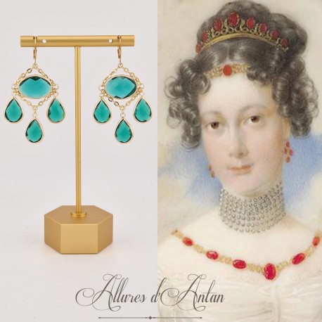 Boucles d'oreilles Strass - Vert