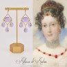 Boucles d'oreilles Strass - Mauve